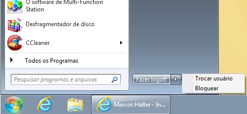 Sumiu o botão de desligar, reiniciar do windows